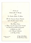 Texas Welcome Dinner Invitation to the Event Honoring President John F. Kennedy the Night of His Assassination
